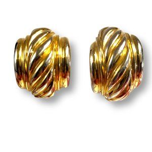 St. John Designer Earrings 90's Gold Plated Classic Rope Design